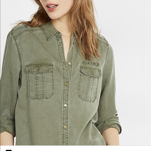 Express Soft Military Twill Shirt - Picture 1 of 2
